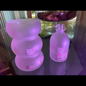 Hello Kitty glass and bottle